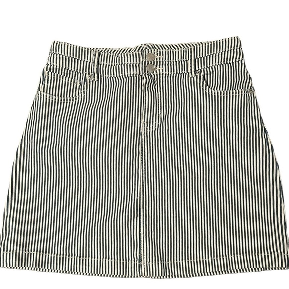 Maurices High Rise Double Button Striped Skirt - Picture 1 of 4